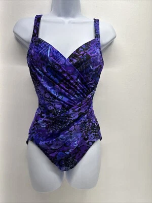 Traje de baño Miraclesuit de una pieza Caliente traje de baño envolvente sintético púrpura intriga 8 Foto 1 de 4