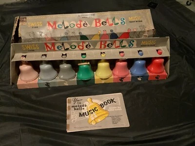 Juego de campanas de melodía suiza juguetes musicales Knickerbocker de colección, completo con números Foto 1 de 4