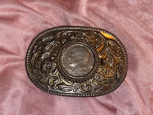 Kennedy Half Dollar Coin Belt Buckle 1981 1.5” Belt - Picture 1 of 3