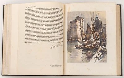 LE PAYS DE FRANCE AQUARELLES SIGNÉES WAGNER 1950 M.MONMARCHÉ/E.TILLION HACHETTE - Photo 1/4