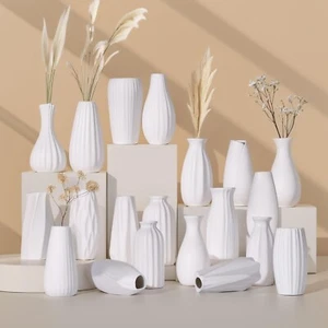 Small White Vase for Centerpiece,Mini White Ceramic Vase,Ceramic Bud Vase in ... - Picture 1 of 6