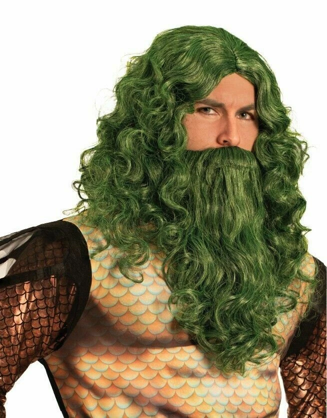 UNDER THE SEA DARK NEPTUNE GREEN WIG - Image 1 of 1