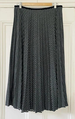 Maxi falda elástica plisada con lunares negra blanca blanca negra Reino Unido 14 EU 42 Foto 1 de 4