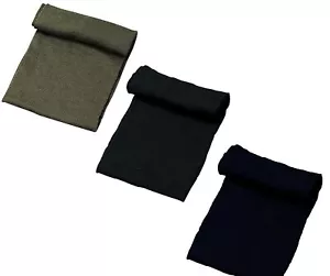 GI US Warm Knitted 100% Wool Winter Scarf, OD, Black, Navy Blue, Made in USA - Picture 1 of 4