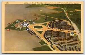 Allegheny County Städtischer Flughafen McKeesport PA Pittsburgh PA Postkarte - Bild 1 von 2