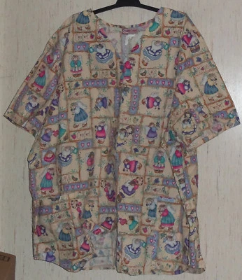 NUEVO TOP EXFOLIANTE MUJER BOTÓN DELANTERO NOVEDAD ESTAMPADO ÁNGEL TALLA 3XL Foto 1 de 3