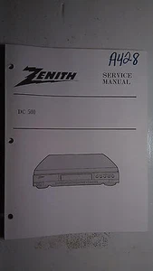 Zenith dc 500 service manual Original Repair book stereo cd player - Picture 1 of 1