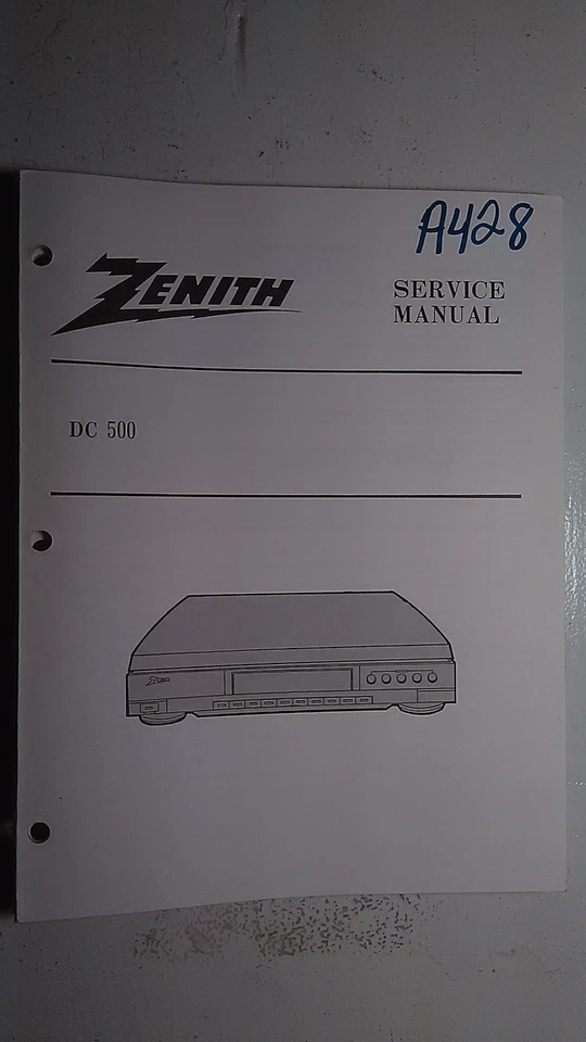 Zenith dc 500 service manual Original Repair book stereo cd player - Image 1 of 1