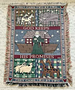 Gott hält seine Verheißungen Wandteppich Decke Christliche Bibel Kinderzimmer 42 x 30 Zoll - Bild 1 von 9