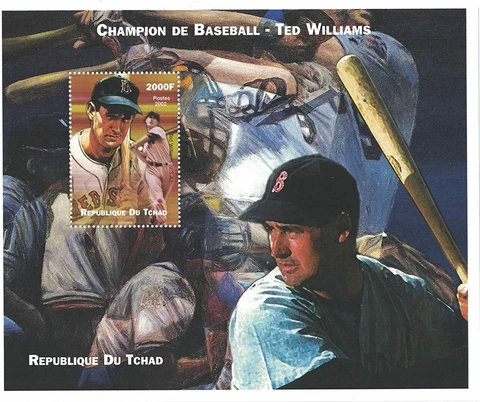 TED WILLIAMS BASEBALL CHAMPION SPORTS 2002 MNH STAMP SHEETLET Cover