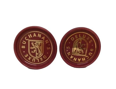 Buchanan's De Luxe 苏格兰威士忌陶瓷杯垫 2 件套复古威士忌 — 第 1/4 张图片