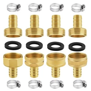 4 Sets 1/2 Inch Garden Hose Repair Kit Brass Hose Mender End Repair Female an... - Picture 1 of 7
