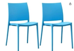 2 x Stuhl kunststoff blau für aussen und innen - Bild 1 von 1