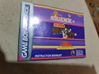 Millipede / Super Breakout / Lunar Lander Nintendo Game Boy Advance Instructions - Image 1 of 2
