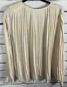 Blusa plisada manga larga beige alta talla S Banana Republic nueva sin etiquetas - Imagen 1 de 5