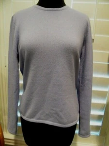 HENRI BENDEL md in HONG KONG SZ MED LT BLUE CASHMERE LONG SLEEVE SWEATER - Picture 1 of 3