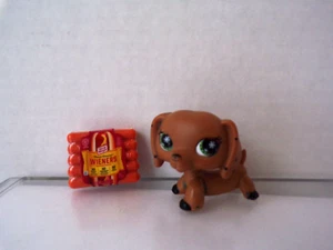 Littlest Pet Shop~#No~Dachshund~Perro~Monopoly~Lunares~Copo de Nieve Verde~Auténtico - Imagen 1 de 3