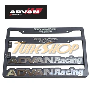 2 X ADVAN RACING LICENSE PLATE FRAME WHEELS NUTS GT RS RG RZ TC DF D2 I II III  - Picture 1 of 1