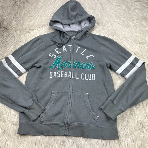 MLB Soft As A Grape Women's M Gray Seattle Mariners Zip Hoodie Cover