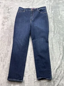 Gloria Vanderbilt Womens Sz 16 Designer Jeans Blue Straight Leg Stretch Pants - Picture 1 of 11