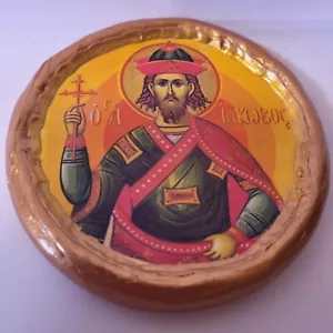 Icona rotonda greco-ortodossa cattolica e bizantina di San Giacobbe - Foto 1 di 3