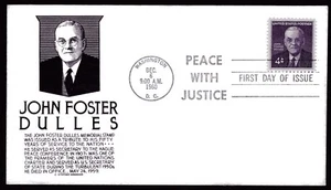 1172 4c John Foster Dulles FDC Anderson black cachet Dec 6, 1960 - Picture 1 of 1