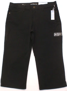 Liz Claiborne Slim Leg Crop Flexi-Fit Black Pants, Elastic Waist, Womens 16 - Picture 1 of 3