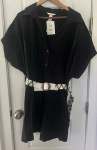 H&M KLEID schwarz mit Gürtel Kurzarm Größe XXL NEU Neu mit Etikett - Bild 1 von 3