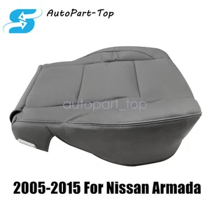 For 2005-2015 Nissan Armada SE LE Driver Bottom Leather Seat Cover Gray - Picture 1 of 19