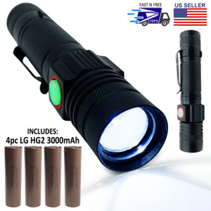 Cree XPE-R3 1000 Lumen LED Flashlight + 4pcs 3000mAh 3.7V INR18650-HG2 Batteries