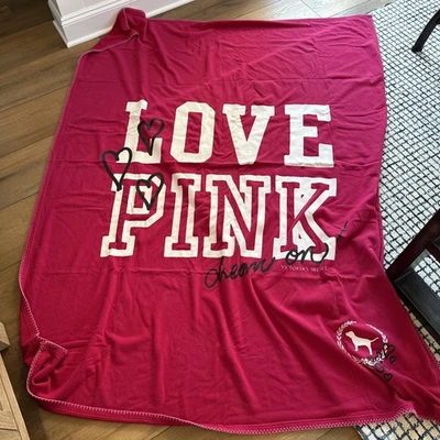 VS PINK Vintage Y2K Hot Pink Dream On Fleece Blanket - Image 1 of 4