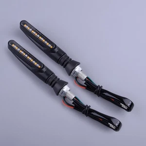 Yellow Sequential Flowing LED Motorcycle Turn Signal Indicator Lights DRL JT - Picture 1 of 5