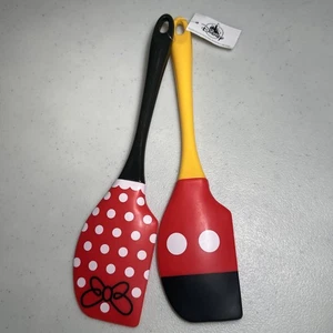 Disney Parks Baking Mickey Minnie Mouse Silicone Spatula Set Kitchen Cooking NEW - Picture 1 of 3