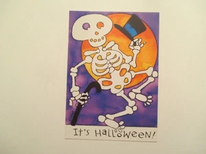 Halloween Postcard Hallmark Skeleton Continental Postcard #94 - Picture 1 of 2