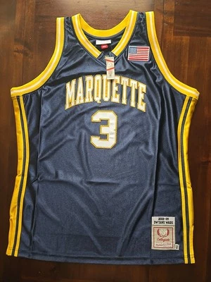 Mitchell And Ness Authentic 02-03 Dwayne Wade Marquette Golden Eagles Sz 48 - Image 1 of 4