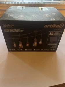 Artika Blaze 20 LED Bulb Outdoor Solar String Lights Matte Black - Picture 1 of 3