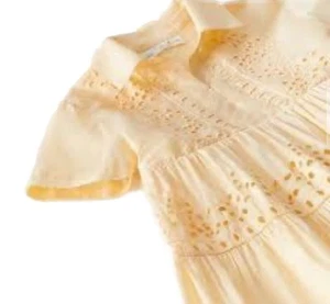 Zara Kids Girl Embroidered Eyelet Dress Pastel Yellow Size 10 NWT - Picture 1 of 16