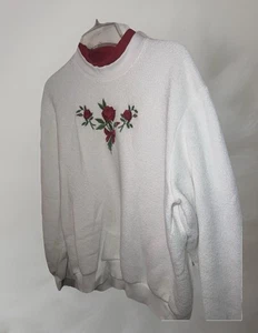 Sudadera para mujer vintage Bonworth rosas rojas sudadera simulada mediana - Imagen 1 de 11