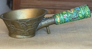 Antiguo mango de cloisonne de hierro de seda chino - Imagen 1 de 13
