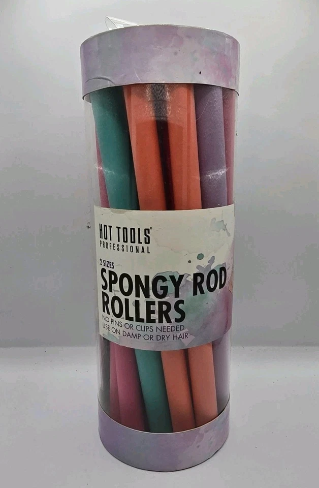 Sealed Hot Tools Pro 2 sizes Spongy Rod Rollers/Curl while you sleep/16 Count - Image 1 of 1