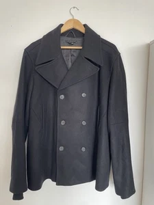 Theory Men’s Black Cashmere Trenton Peacoat XL - Excellent - Picture 1 of 8
