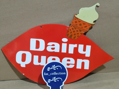 Dairy Queen Porcelain Enamel Sign  24 x 21 Inches 2 Sided - Image 1 of 4
