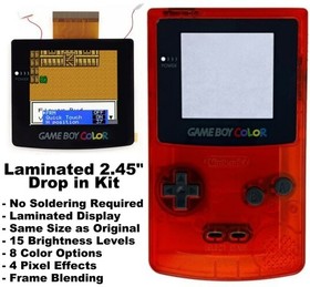 Game Boy Color Laminated IPS Backlight NO SOLDER 2.45 Drop in Kit - Gameboy GBC