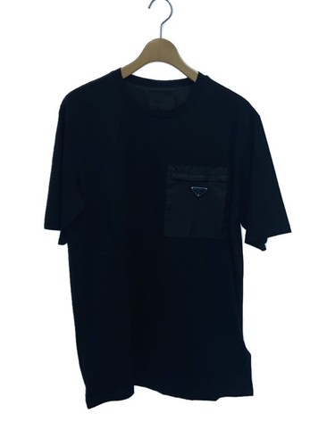 T shirt girocollo PRADA 22SS Re nylon M cotone nero logo UJN661