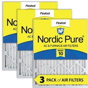 Nordic Pure 18x18x2 Pleated MERV 10 Air Filters 3 Pack - Picture 1 of 7