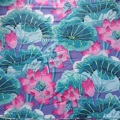 Kaffe Fassett LAKE BLOSSOMS Blue Westminster 2 yards + 22" GP93 Original Issue - Image 1 of 4