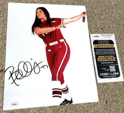 BREE ELLIS SIGNED 8x10 Photo JSA COA ARKANSAS RAZORBACKS AUSL Softball C - Image 1 of 2