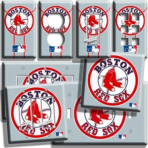 BOSTON RED SOX TEAM LIGHT SWITCH OUTLET WALL PLATE MAN CAVE ART HOME SPORT DECOR - Picture 1 of 34