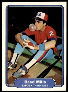 1982 Fleer Brad Mills Rookie . Montreal Expos #196