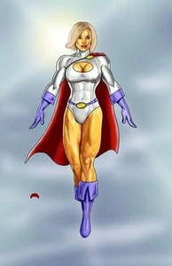 Power Girl flight superman DC comics art sexy JLA 11x17 pinup print Dan DeMille - Picture 1 of 1